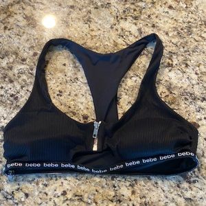 Bebe Black Zip Bathing Suit